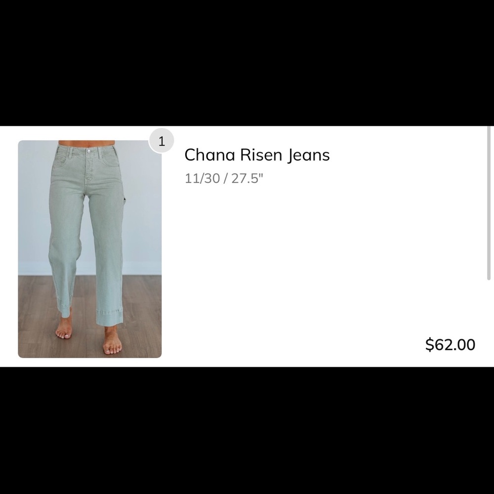 Risen Carpenter Wide Leg Women’s Jeans in Light Sage Green